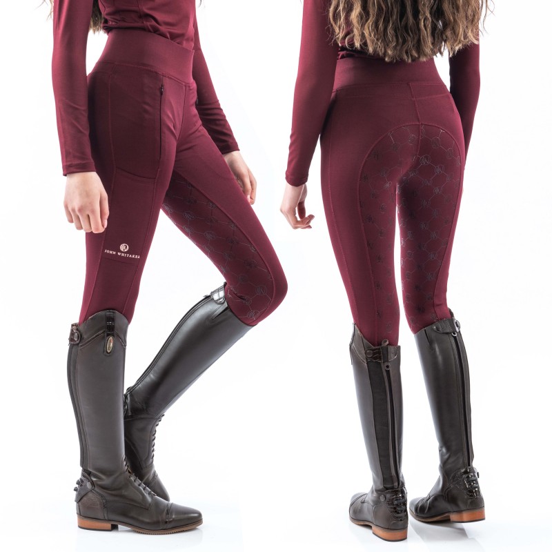 B174 Legend Silicone Riding Tights in Burgundy