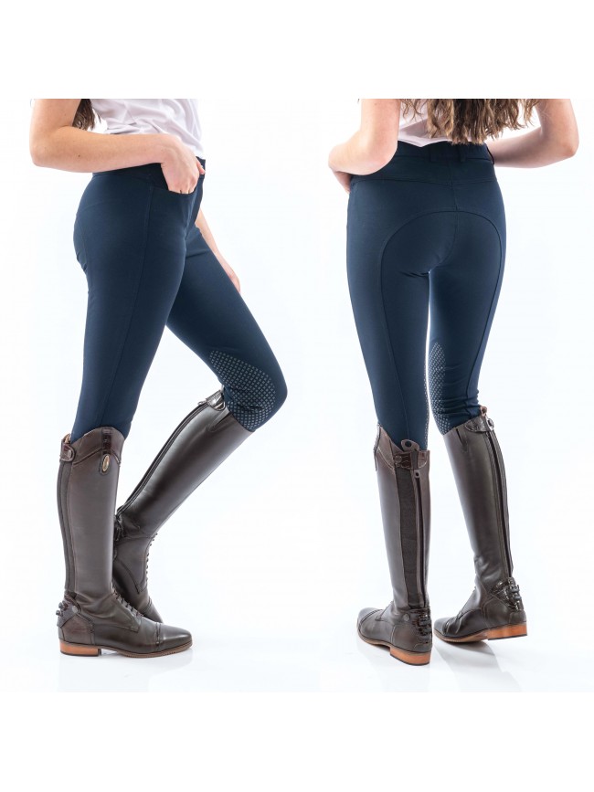 B155 - Clayton Ladies Breeches with Silicone Grip Knee Patches - 7 Colour Options