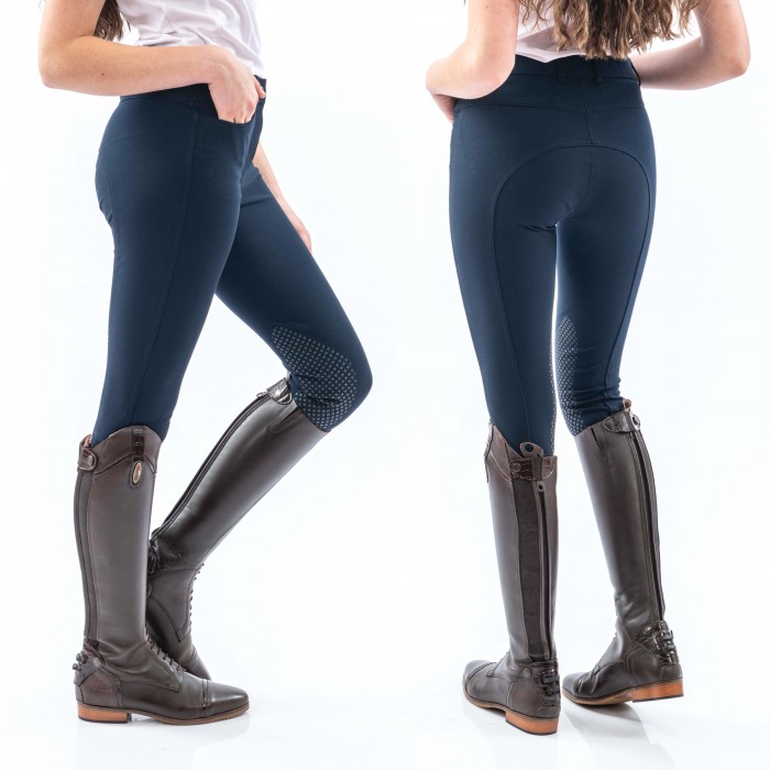 B155 - Clayton Ladies Breeches with Silicone Grip Knee Patches - 7 Colour Options